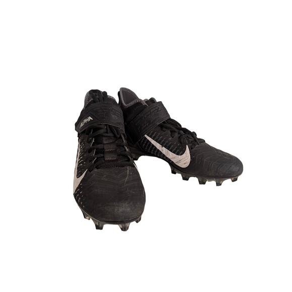 Nike Shoe Alpha Menace Pro 2 Mid Black White Traction Size US 9 Football Cleats - Picture 2 of 9
